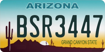 AZ license plate BSR3447