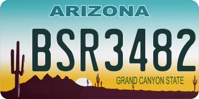 AZ license plate BSR3482