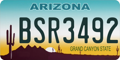 AZ license plate BSR3492