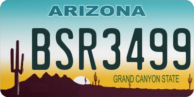 AZ license plate BSR3499