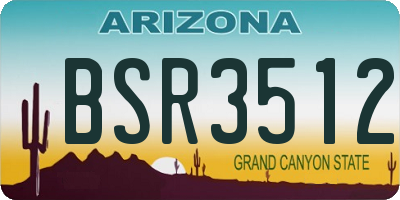 AZ license plate BSR3512