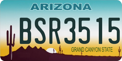 AZ license plate BSR3515
