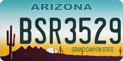 AZ license plate BSR3529