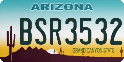 AZ license plate BSR3532