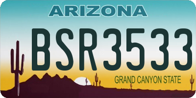 AZ license plate BSR3533