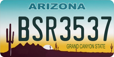 AZ license plate BSR3537