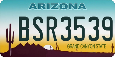 AZ license plate BSR3539