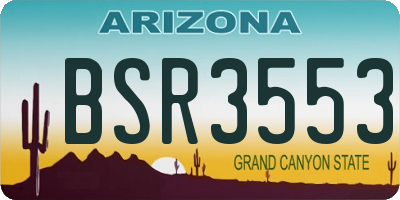 AZ license plate BSR3553