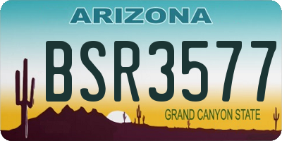 AZ license plate BSR3577