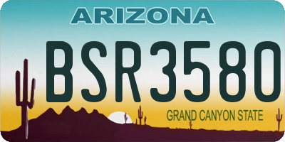 AZ license plate BSR3580