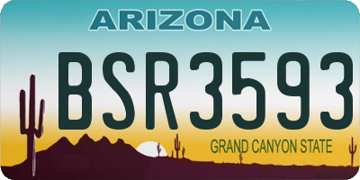 AZ license plate BSR3593