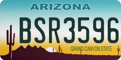 AZ license plate BSR3596