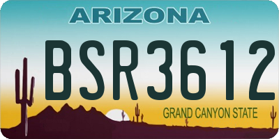 AZ license plate BSR3612