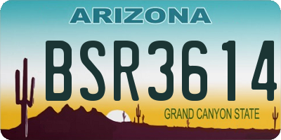 AZ license plate BSR3614