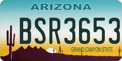 AZ license plate BSR3653