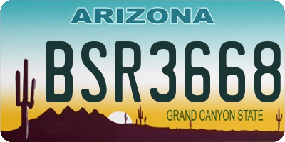 AZ license plate BSR3668