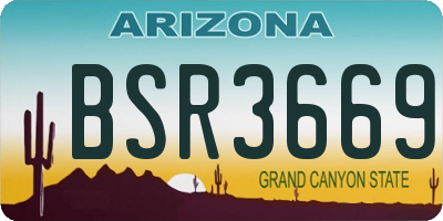 AZ license plate BSR3669