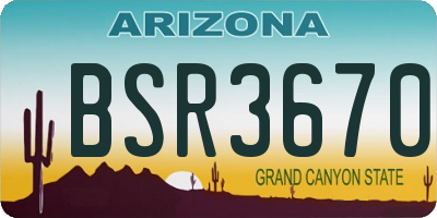 AZ license plate BSR3670