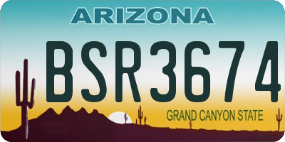 AZ license plate BSR3674