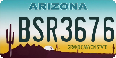 AZ license plate BSR3676