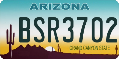 AZ license plate BSR3702