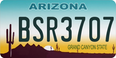 AZ license plate BSR3707
