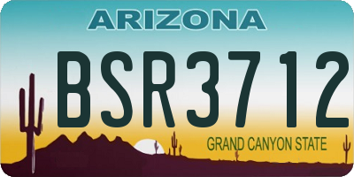 AZ license plate BSR3712