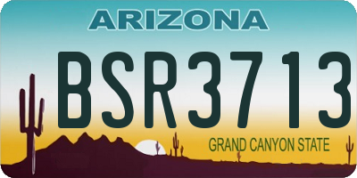 AZ license plate BSR3713