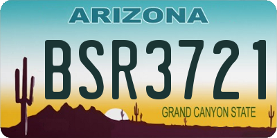 AZ license plate BSR3721