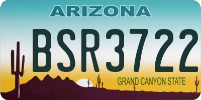 AZ license plate BSR3722