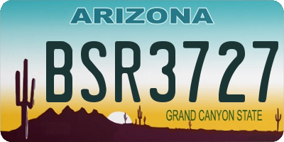 AZ license plate BSR3727