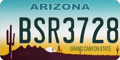 AZ license plate BSR3728