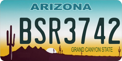 AZ license plate BSR3742