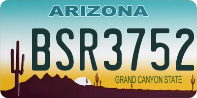 AZ license plate BSR3752