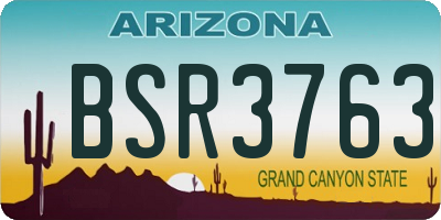 AZ license plate BSR3763