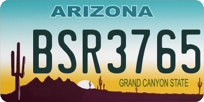 AZ license plate BSR3765