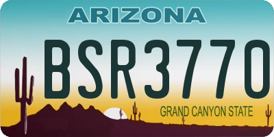 AZ license plate BSR3770