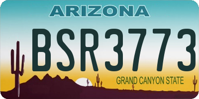 AZ license plate BSR3773