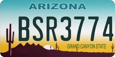 AZ license plate BSR3774