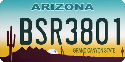 AZ license plate BSR3801