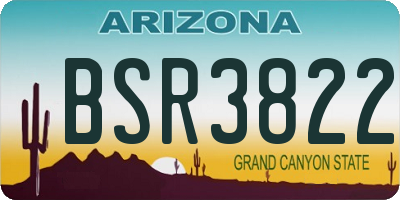 AZ license plate BSR3822