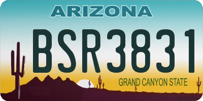 AZ license plate BSR3831