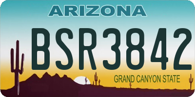 AZ license plate BSR3842