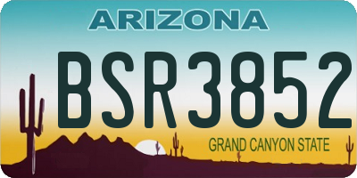 AZ license plate BSR3852