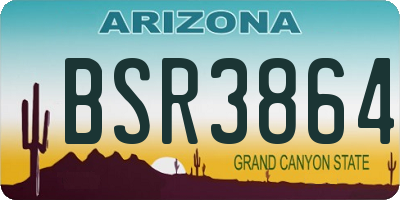 AZ license plate BSR3864