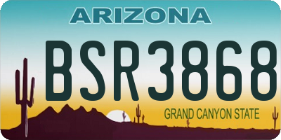 AZ license plate BSR3868