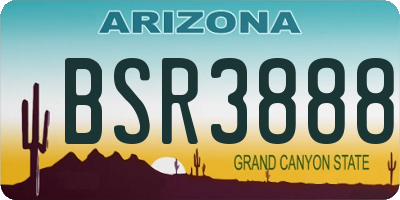 AZ license plate BSR3888
