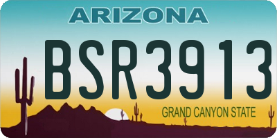 AZ license plate BSR3913