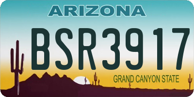 AZ license plate BSR3917