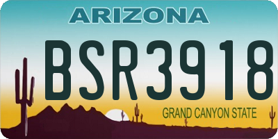 AZ license plate BSR3918